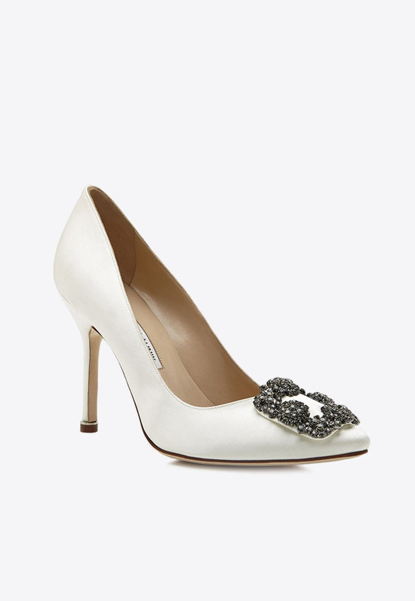 Hangisi 105 Embellished Buckle Satin Pumps