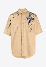 Paint Effect Short-Sleeved Shirt