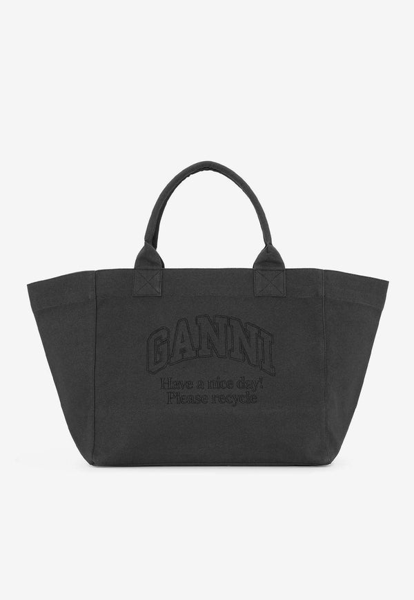 Oversized Washed Canvas Tote Bag