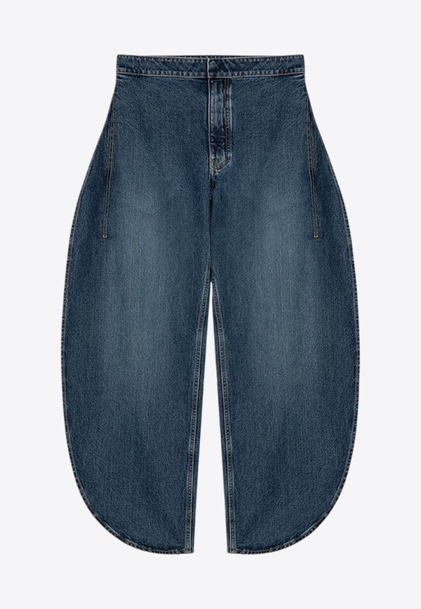 Rounded Washed-Effect Jeans