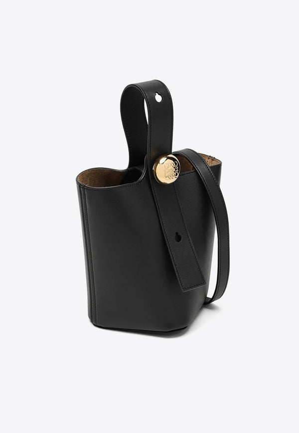 Mini Pebble Leather Bucket Bag