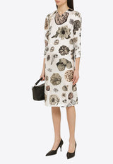 Silk Flower Collage Print Dress