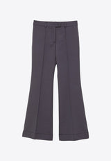 Tailored Flared Pants in Wool Blend