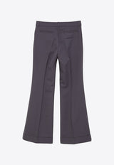 Tailored Flared Pants in Wool Blend