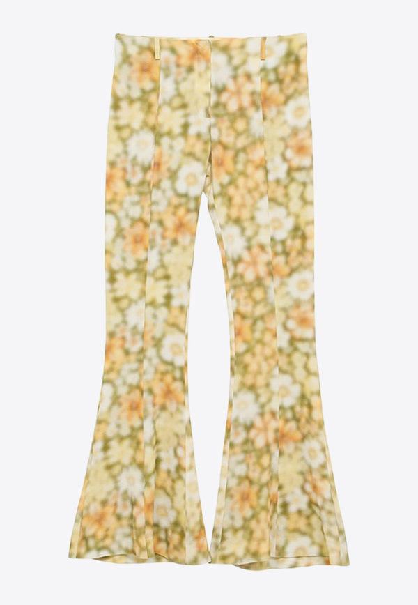 Floral Print Flared Pants