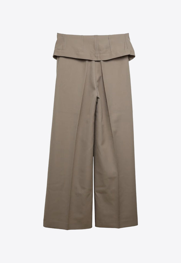 Fold-Over Wide-Leg Pants