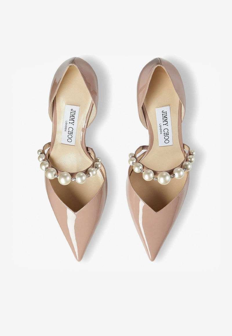 Aurelie 85 Pearl Embellished Pumps in Patent Leather