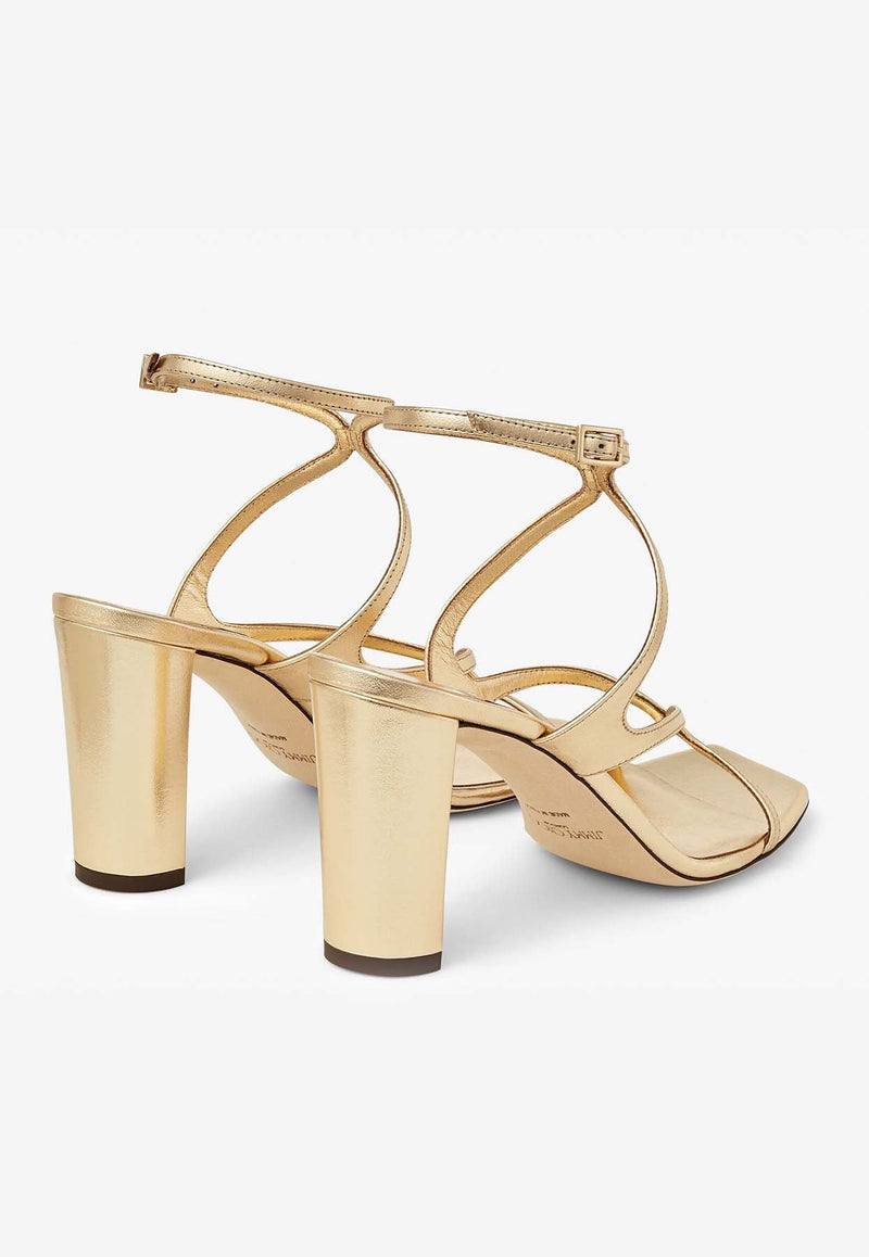 Azie 85 Sandals in Metallic Nappa Leather