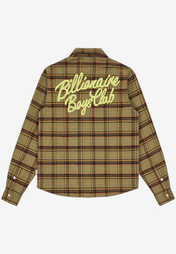 Logo Patch Checked Long-Sleeved Shirt