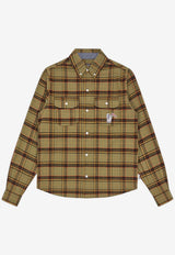 Logo Patch Checked Long-Sleeved Shirt