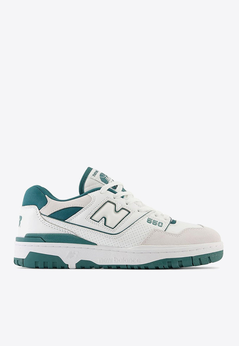 550 Low-Top Sneakers in White and Vintage Teal Leather