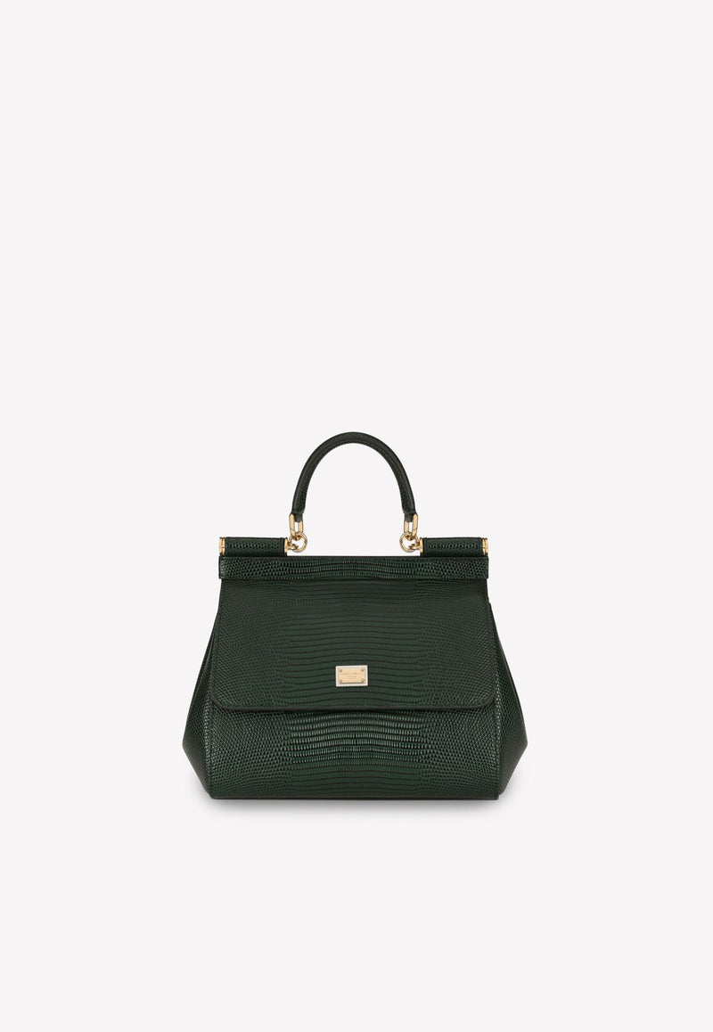 Medium Sicily Top Handle Bag in Dauphine Leather