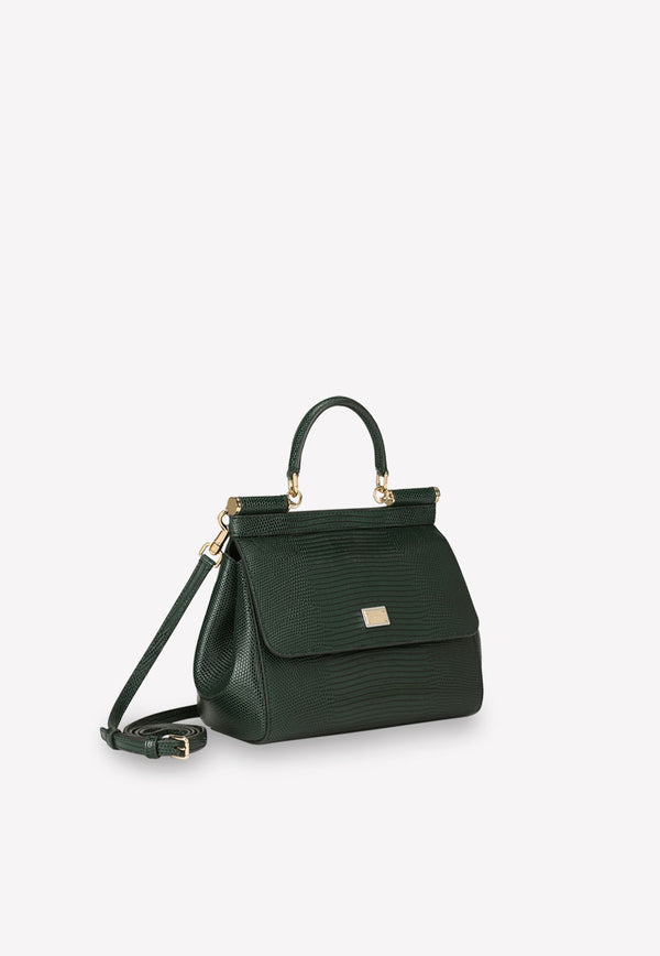 Medium Sicily Top Handle Bag in Dauphine Leather