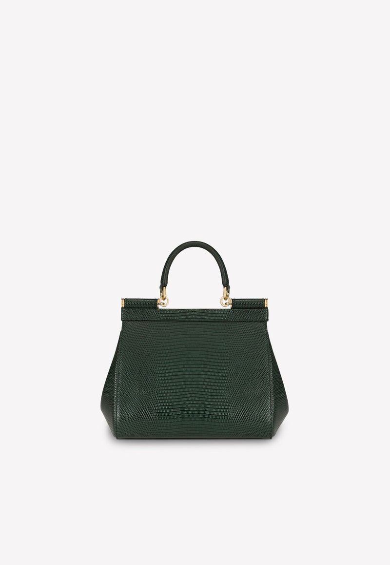 Medium Sicily Top Handle Bag in Dauphine Leather