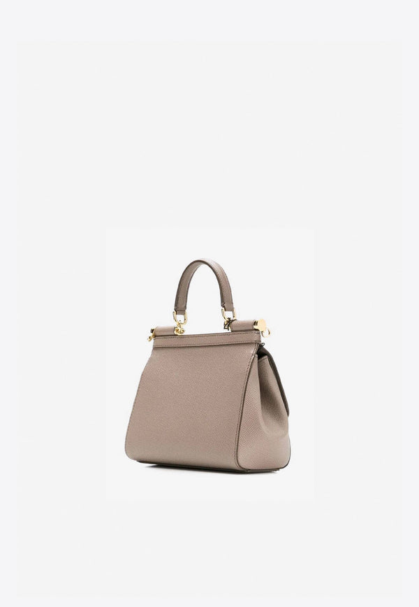 Medium Sicily Top Handle Bag in Dauphine Leather