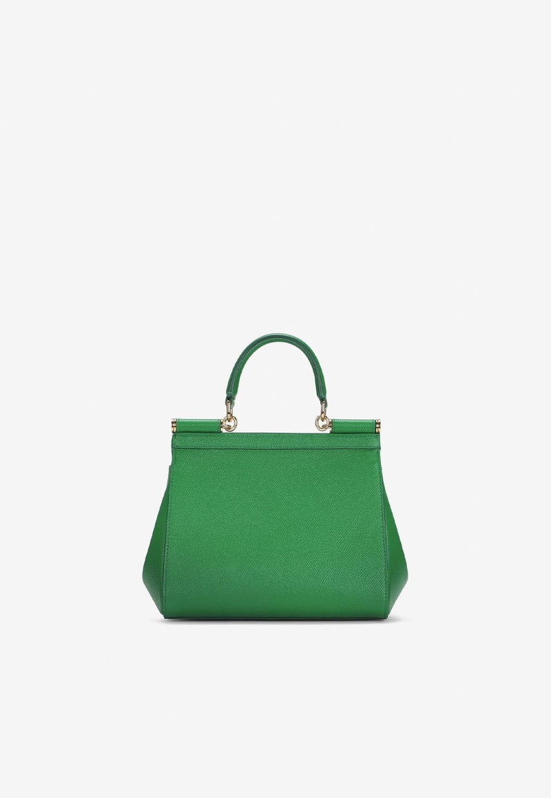 Medium Sicily Top Handle Bag in Dauphine Calf Leather