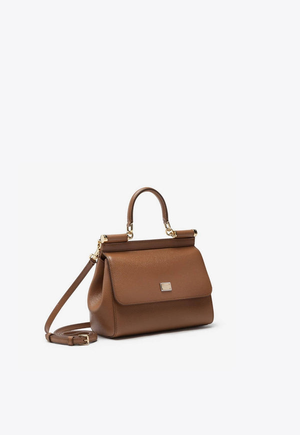 Medium Sicily Top Handle Bag in Dauphine Leather