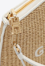 Logo Raffia Clutch Bag