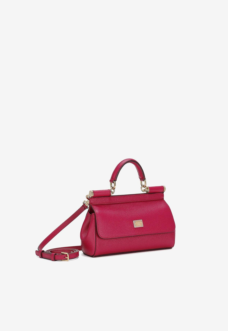 Small Sicily Top Handle Bag in Dauphine Leather