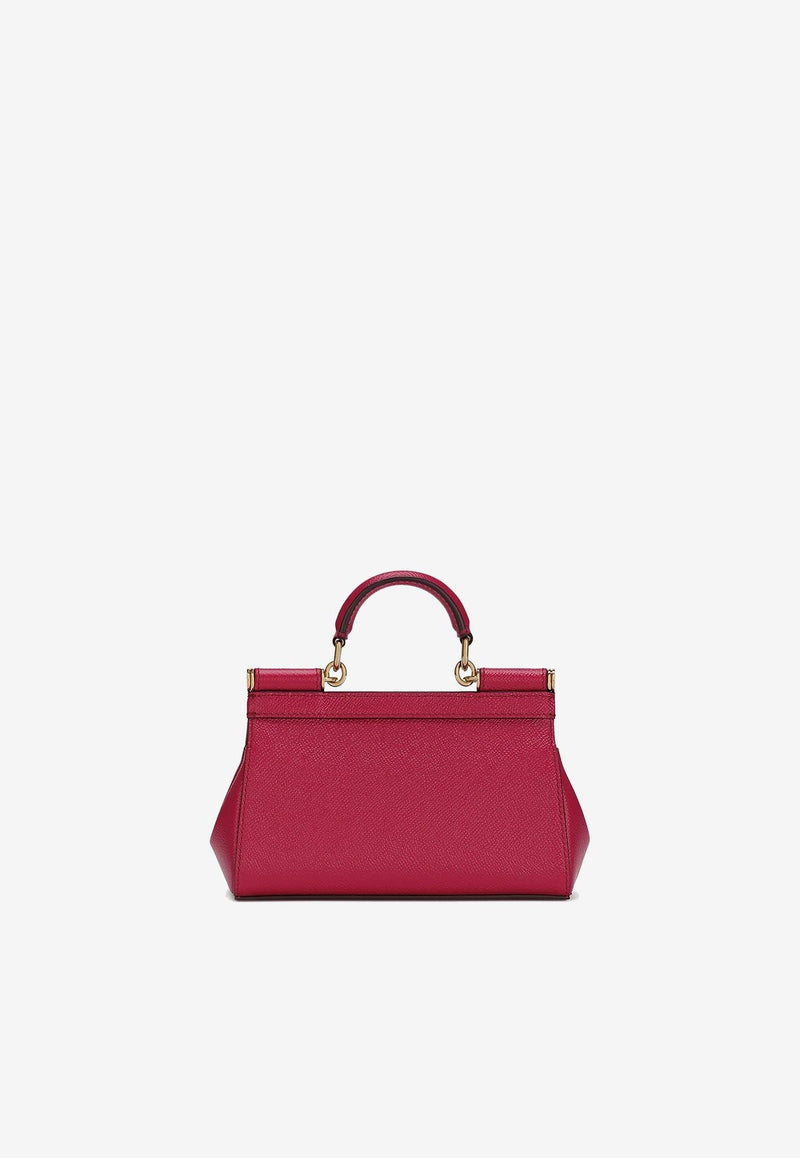 Small Sicily Top Handle Bag in Dauphine Leather