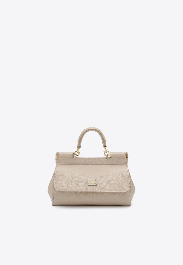 Small Sicily Top Handle Bag in Dauphine Leather