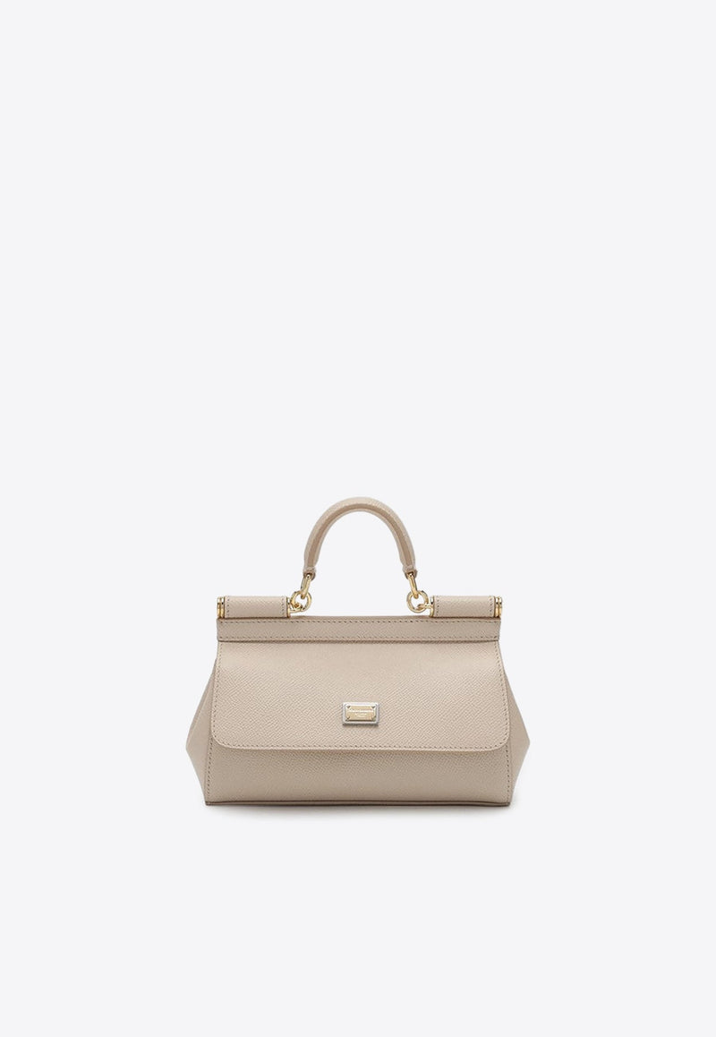 Small Sicily Top Handle Bag in Dauphine Leather