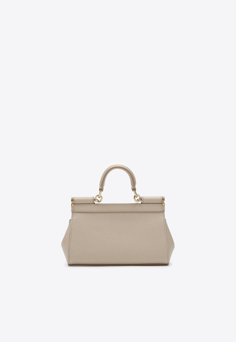 Small Sicily Top Handle Bag in Dauphine Leather