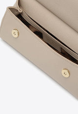 Small Sicily Top Handle Bag in Dauphine Leather