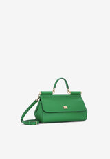 Elongated Sicily Top Handle Bag in Dauphine Calf Leather