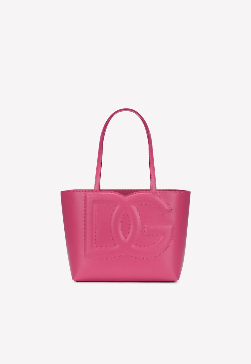 Small DG Embossed Tote Bag in Calf Leather