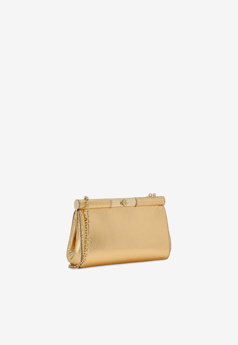 Medium Marlene Clutch in Python Leather