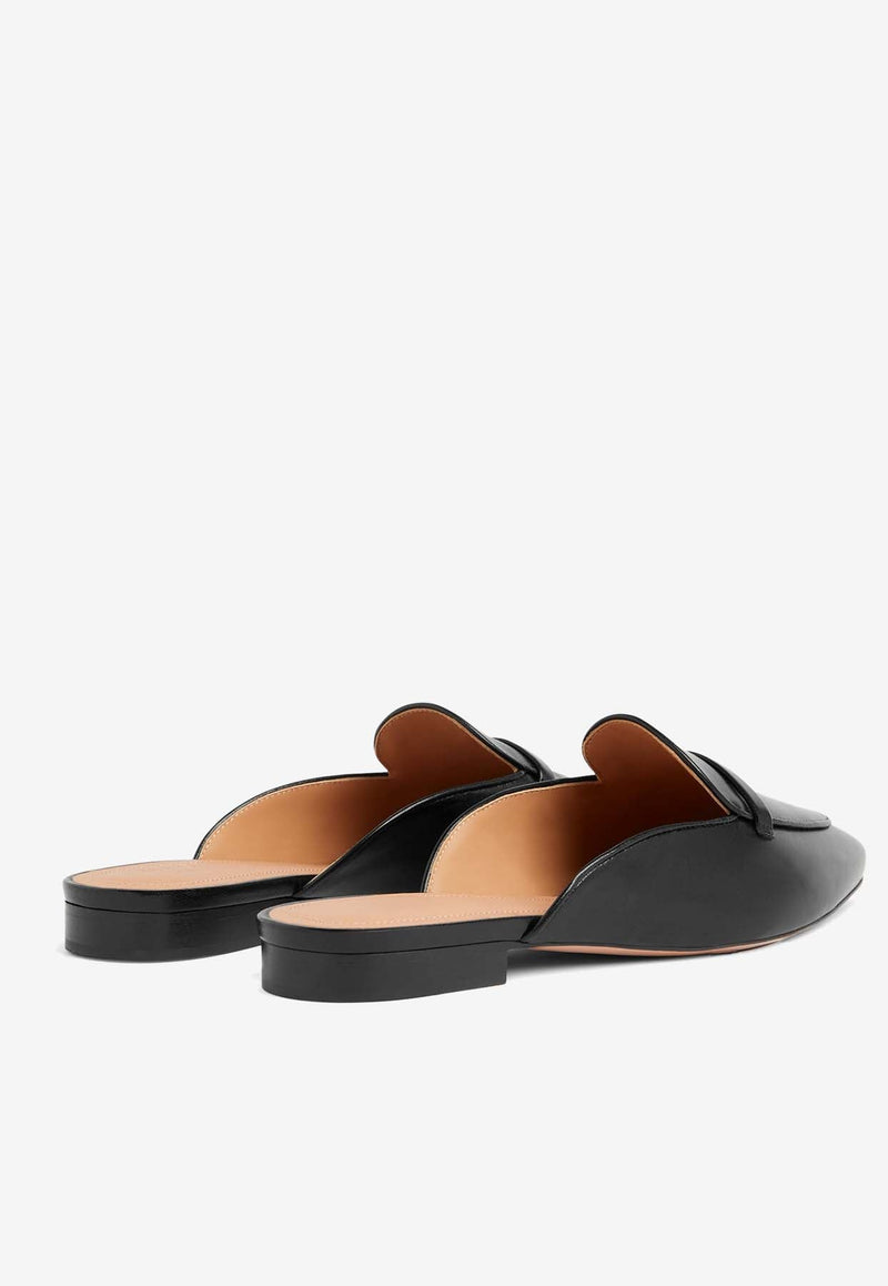 Berto Flat Mules in Leather