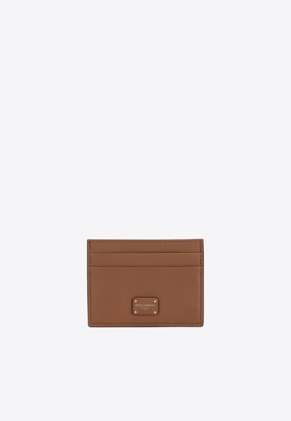 Logo Plaque Calfskin Cardholder