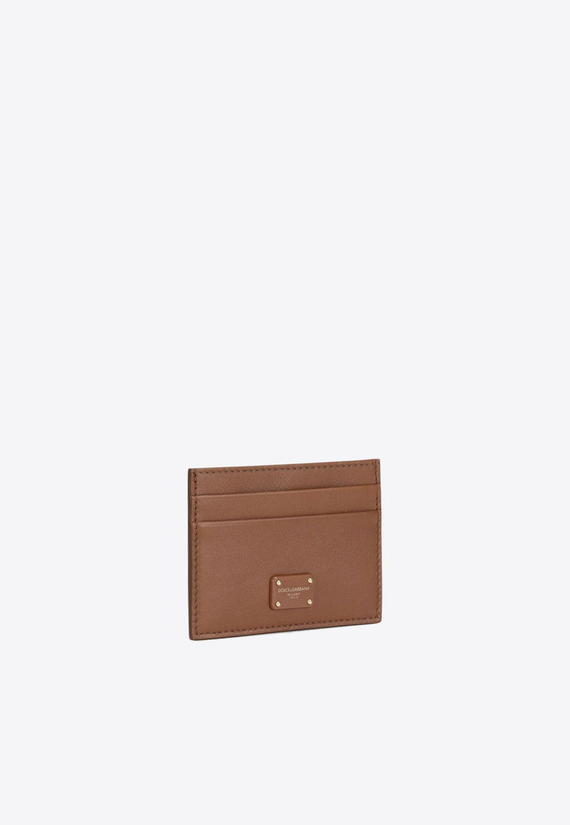 Logo Plaque Calfskin Cardholder