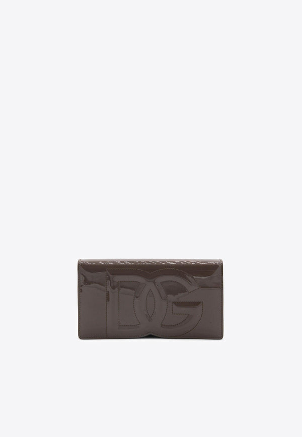 DG Logo Patent Leather Clutch