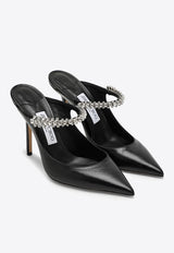 Bing 100 Leather Crystal-Strap Mules