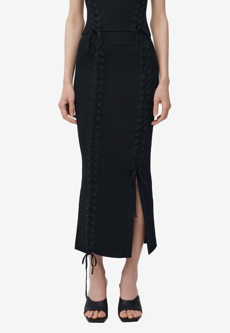 Helix Lace-Up Midi Skirt