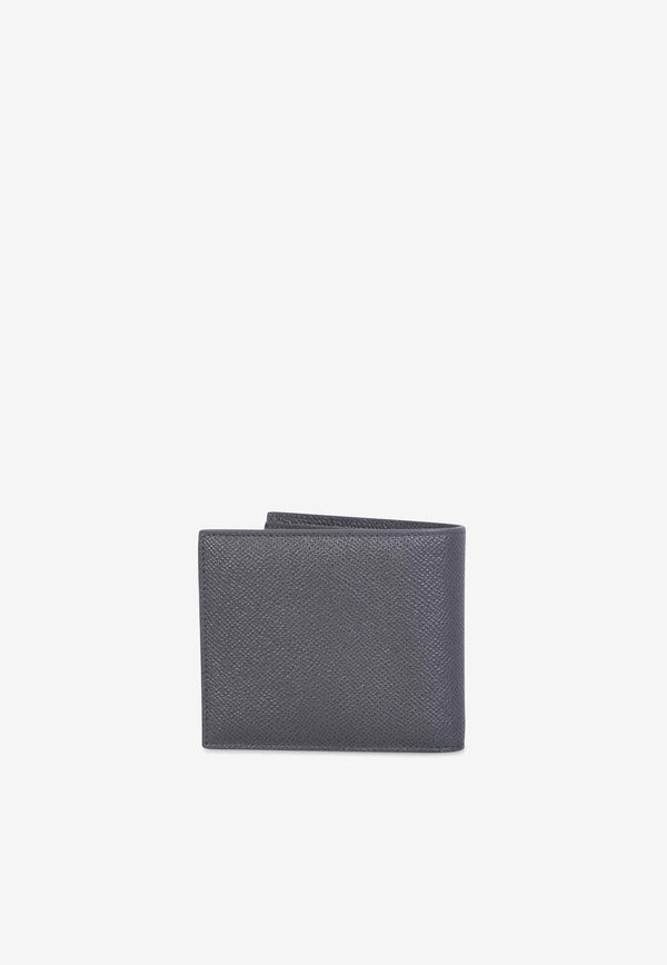 Logo Plate Leather Bi-Fold Wallet