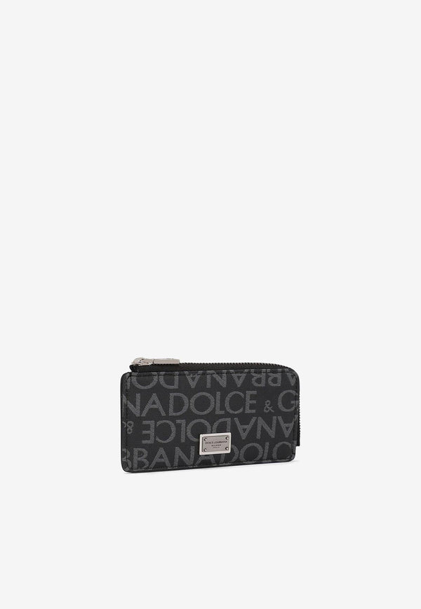 Logo Jacquard Zipped Cardholder