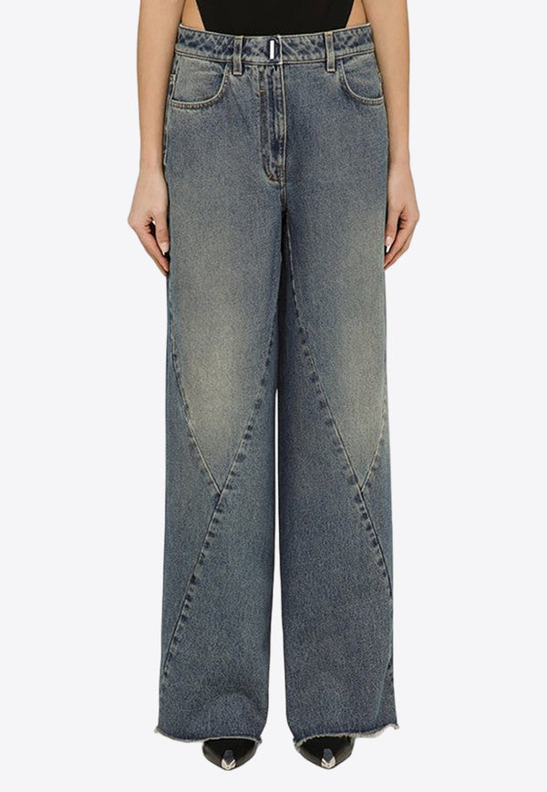 Washed Wide-Leg Jeans