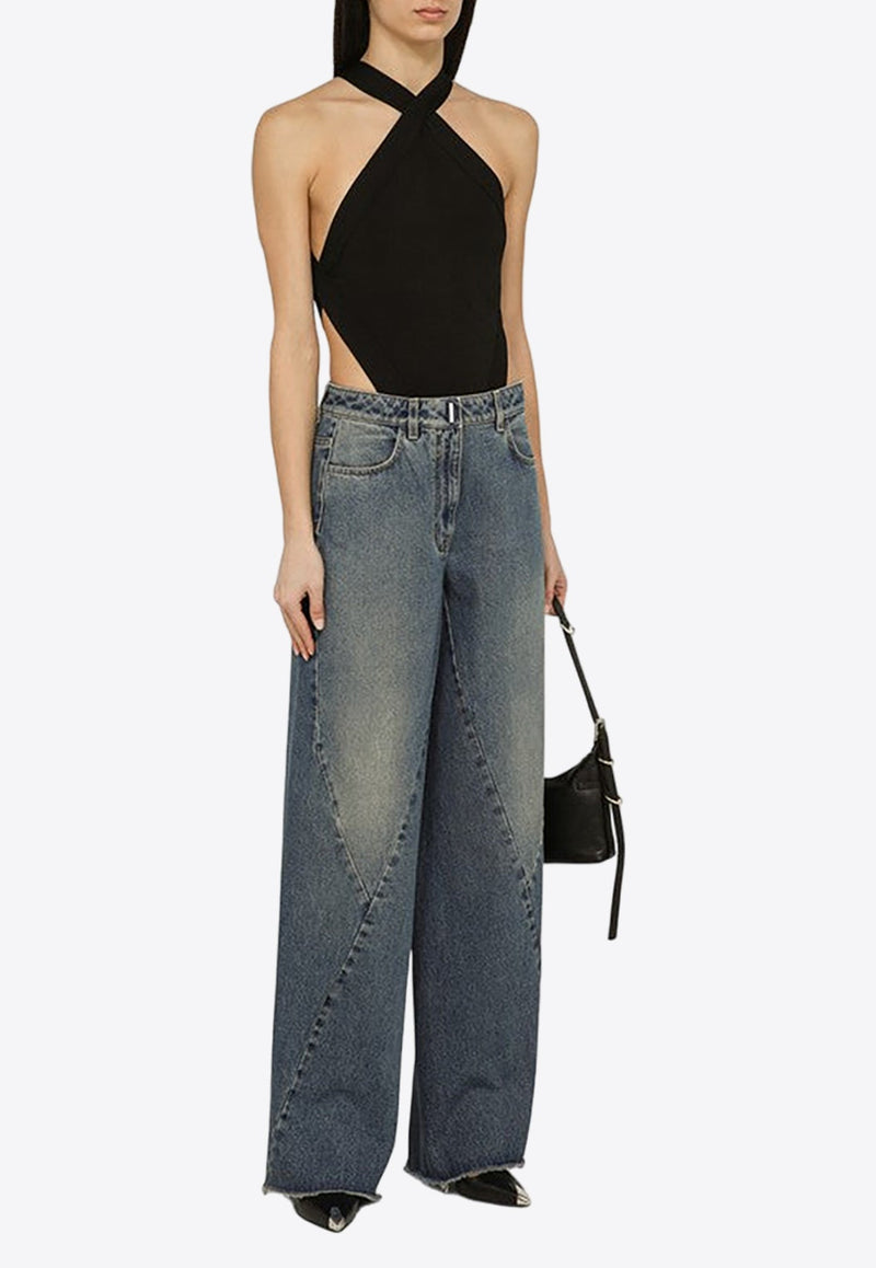 Washed Wide-Leg Jeans