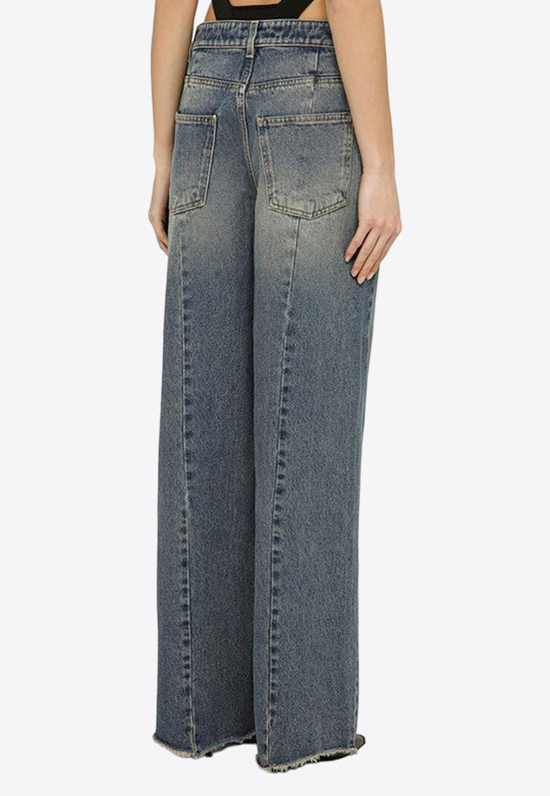 Washed Wide-Leg Jeans