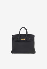 Birkin 25 Verso in Black and Toundra Togo Leather with Gold Hardware