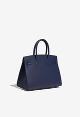 Birkin 30 in Bleu Navy Epsom with Palladium Hardware