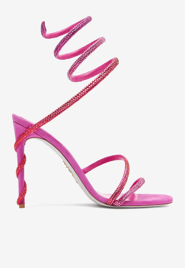 Margot 105 Crystal-Embellished Sandals in Satin