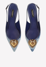 Devotion 60 Slingback Pumps in Denim