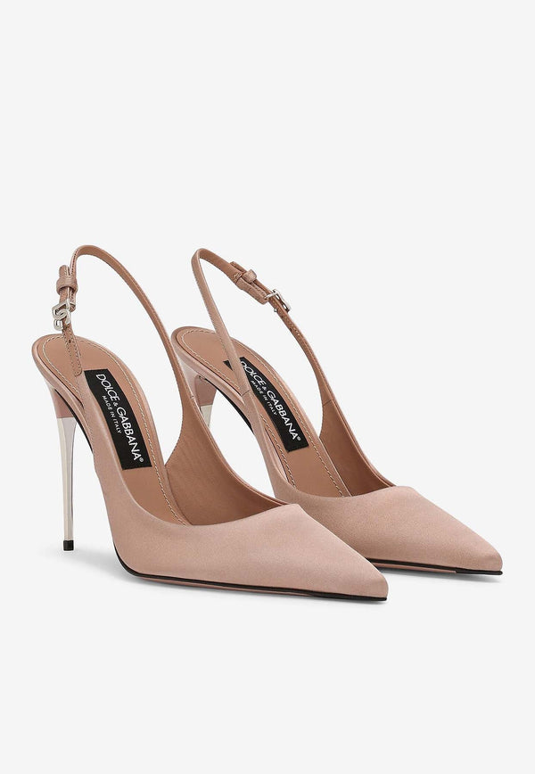 Lollo 105 Slingback Satin Pumps