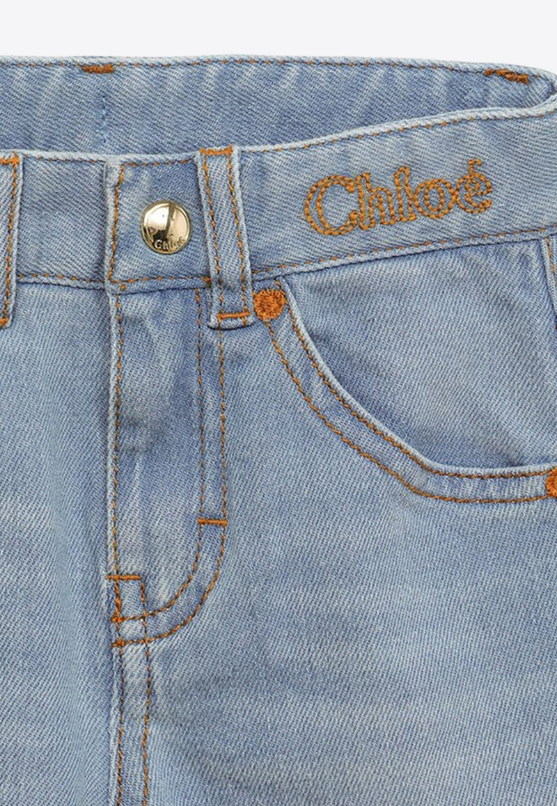 Girls Washed-Effect Jeans