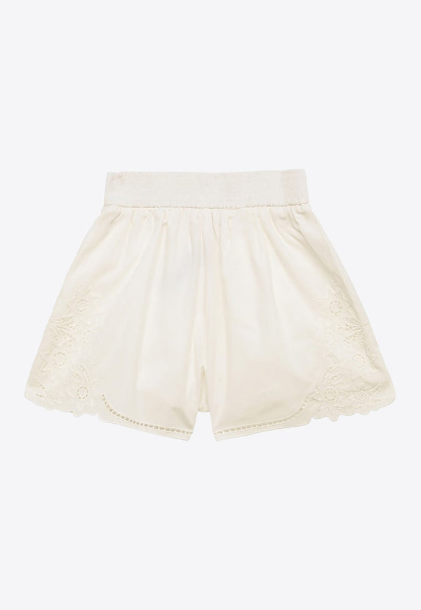 Girls Logo Embroidered Mini Shorts