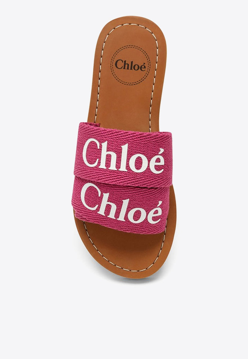 Woody Logo-Detailed Flat Sandals